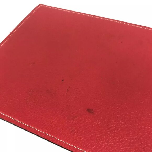 HERMES Bicolor PC PC interior Logo Mouse Pad Leather Red/Brown - Picture 4 of 12